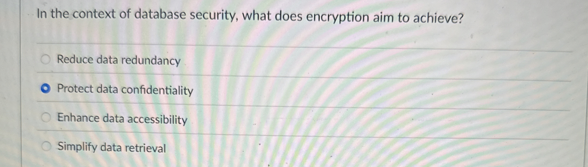 In the context of database security, what does