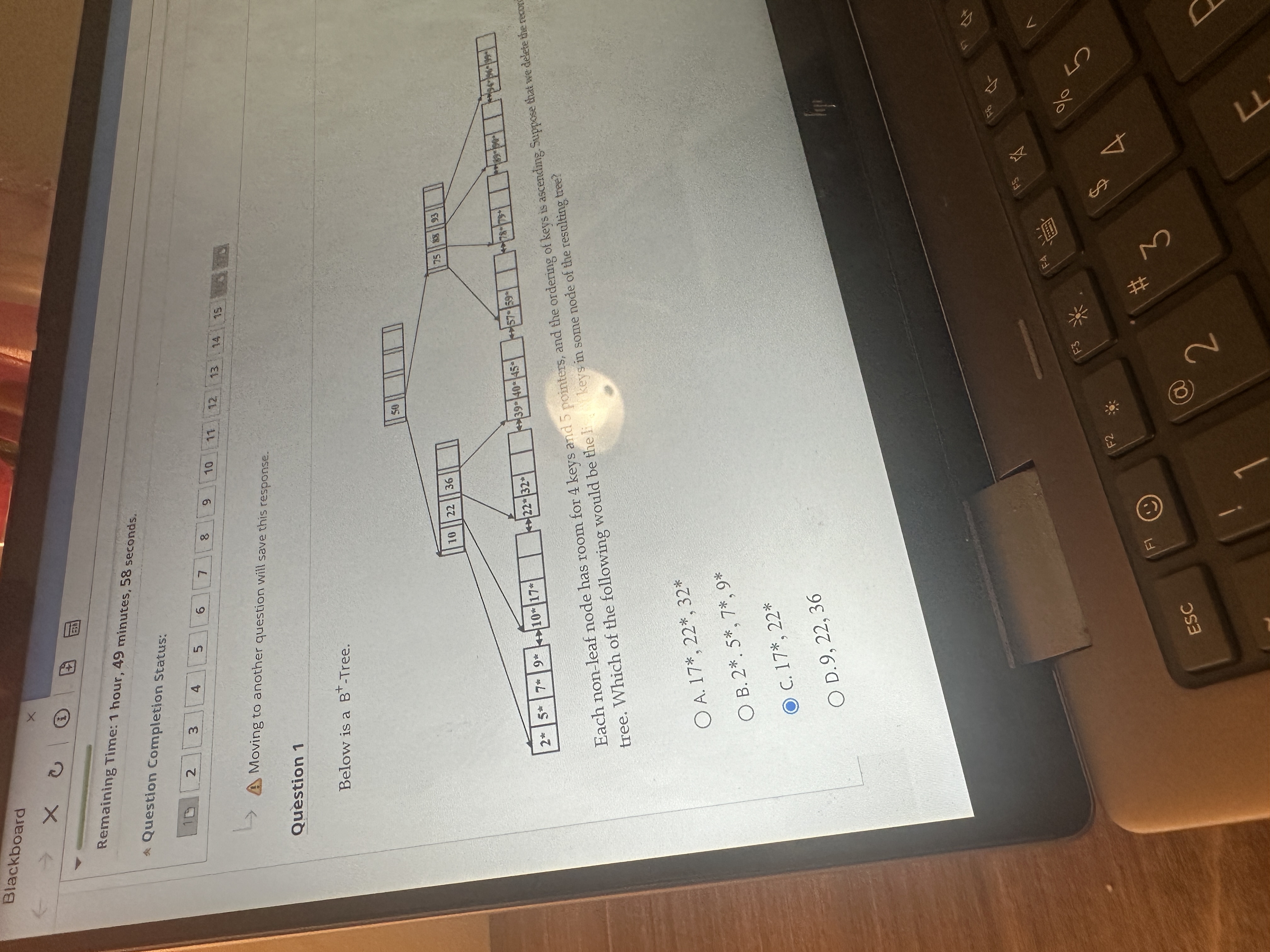 Blackboard Remaining Time: 1 hour, 4 9 minutes, 5