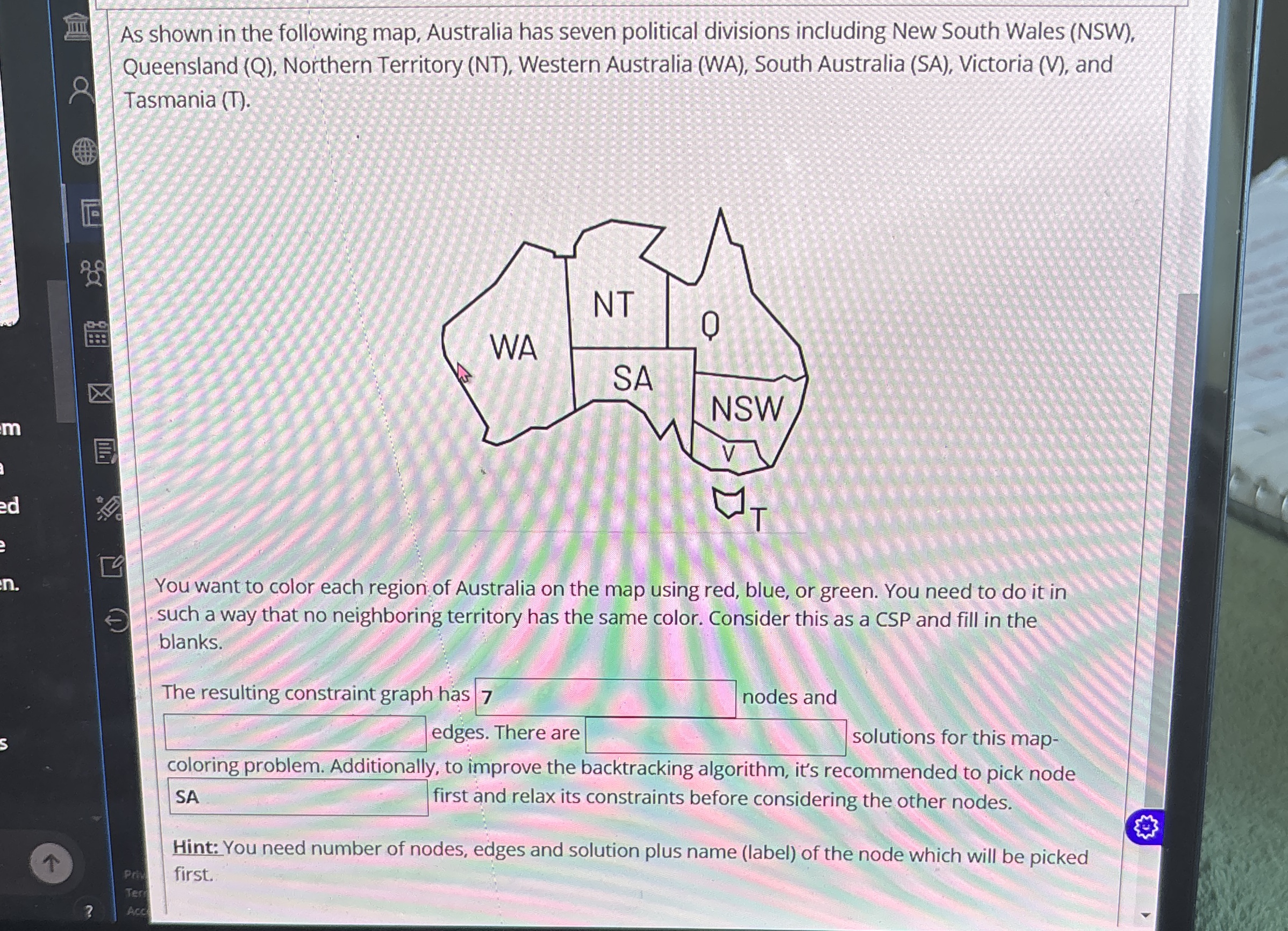 As shown in the following map, Australia has