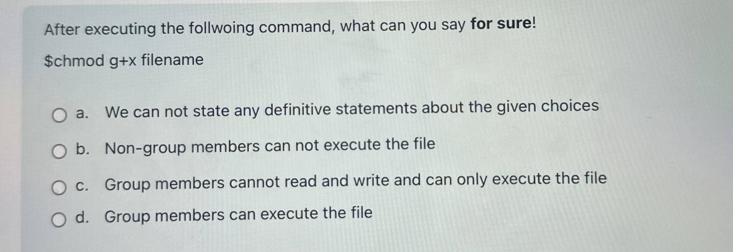 After executing the follwoing command, what can