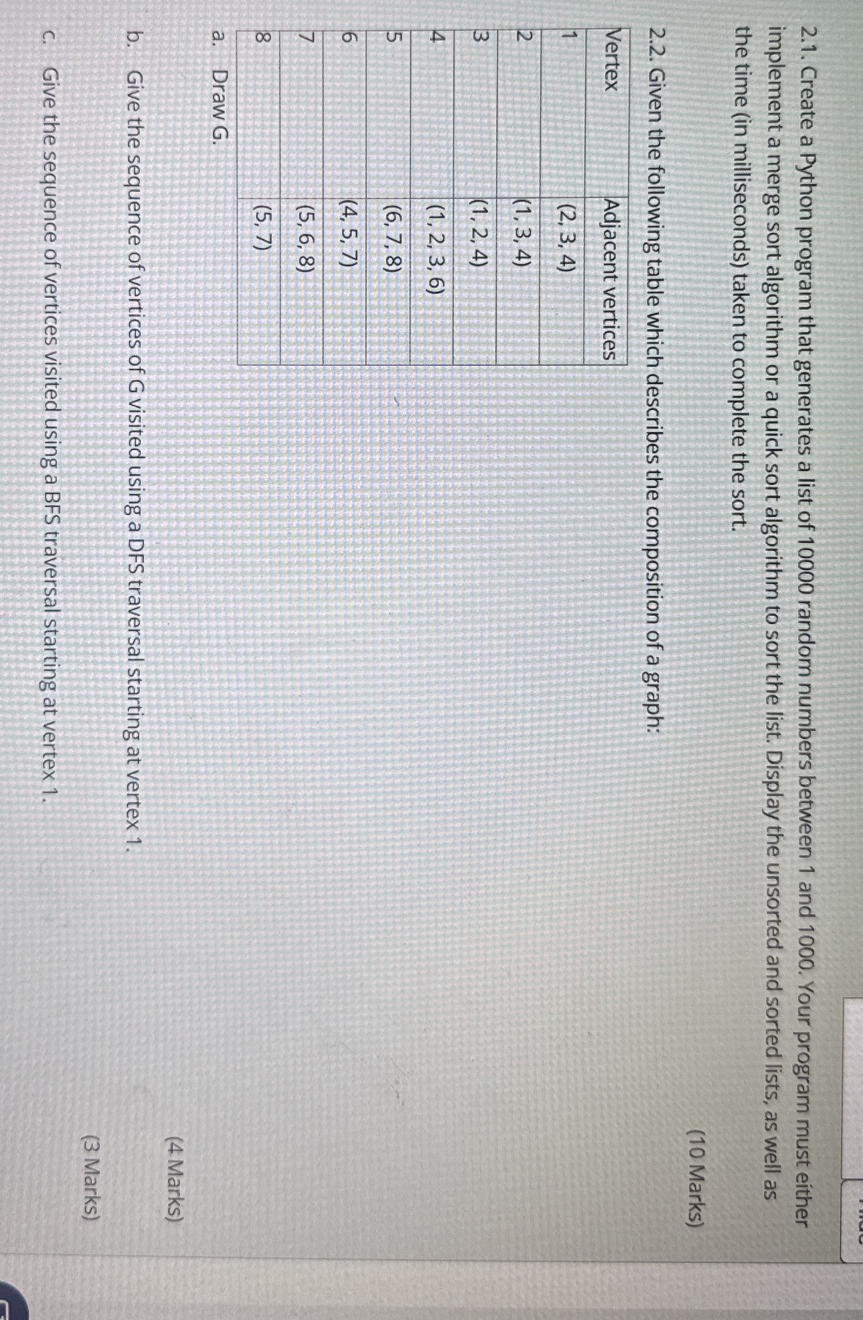 2 . 1 . Create a Python program that generates a