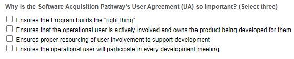 Why is the Software Acquisition Pathway's User