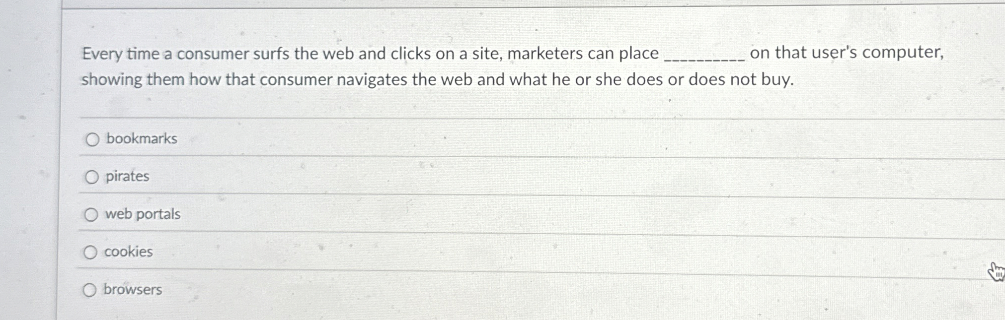 Every time a consumer surfs the web and clicks on