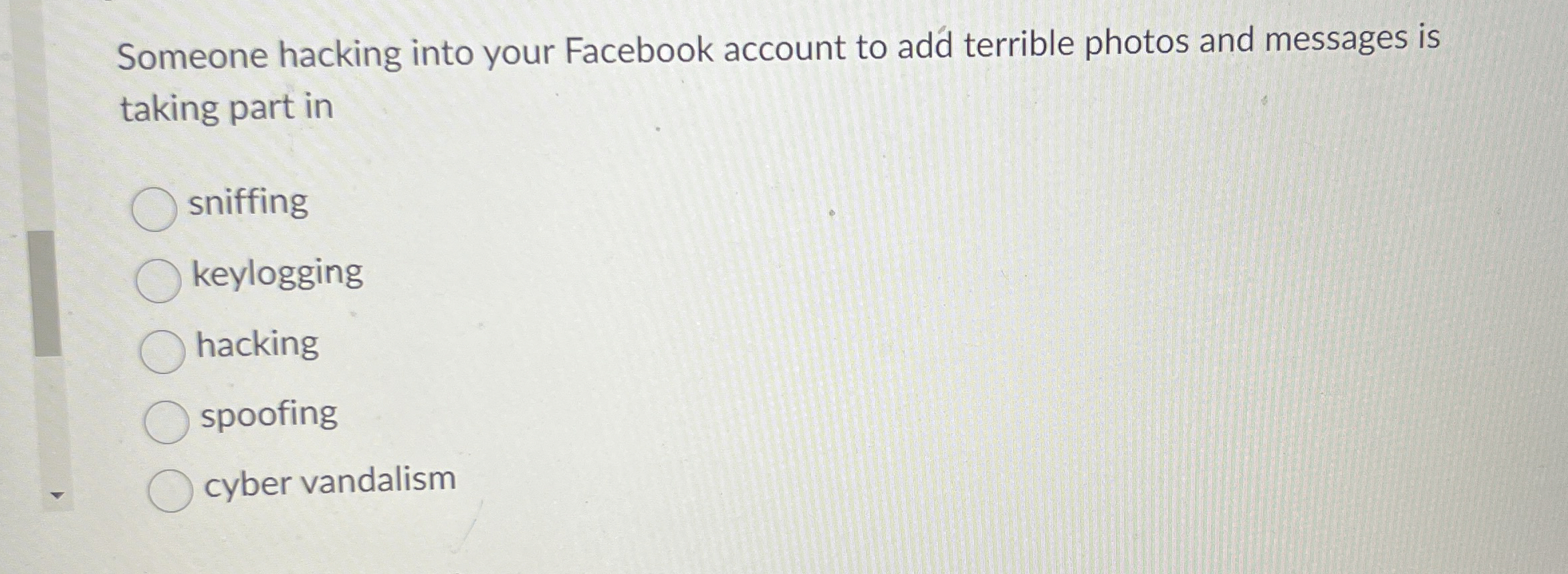 Someone hacking into your Facebook account to add