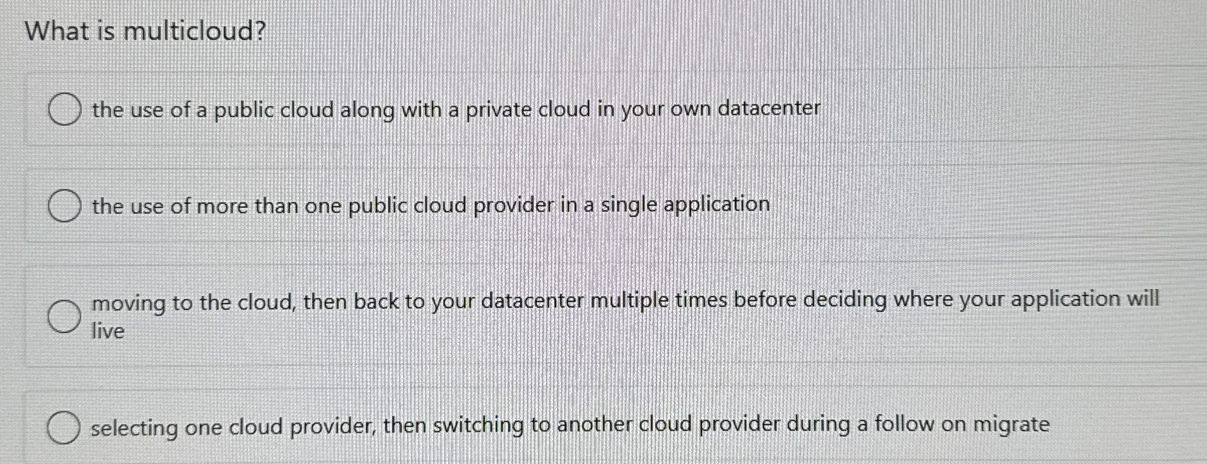 What is multicloud? the use of a public cloud