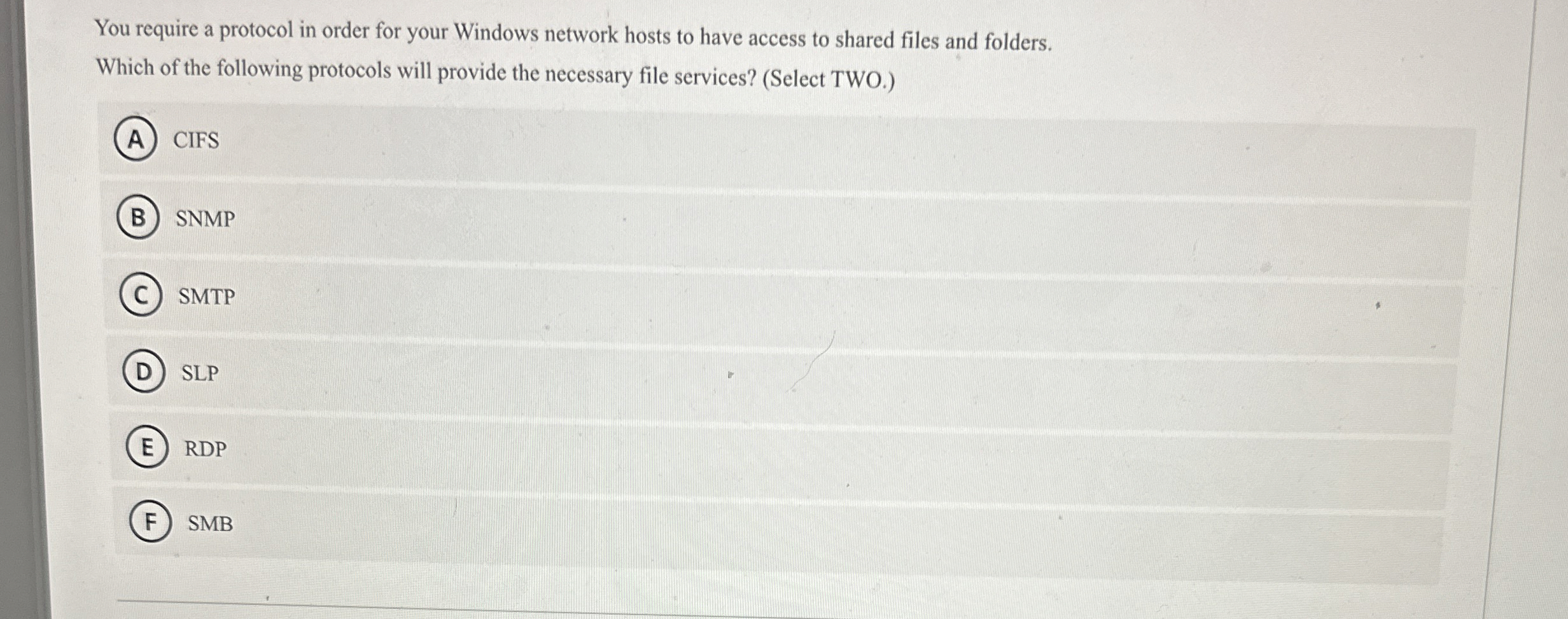 You require a protocol in order for your Windows