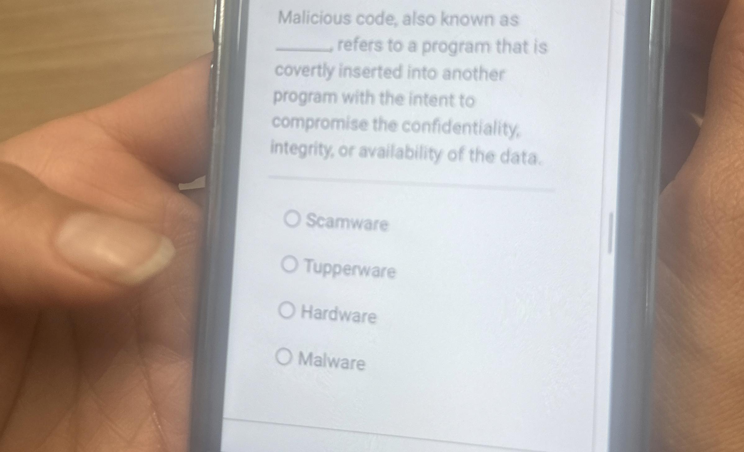 1 Malicious code, also known as refers to a