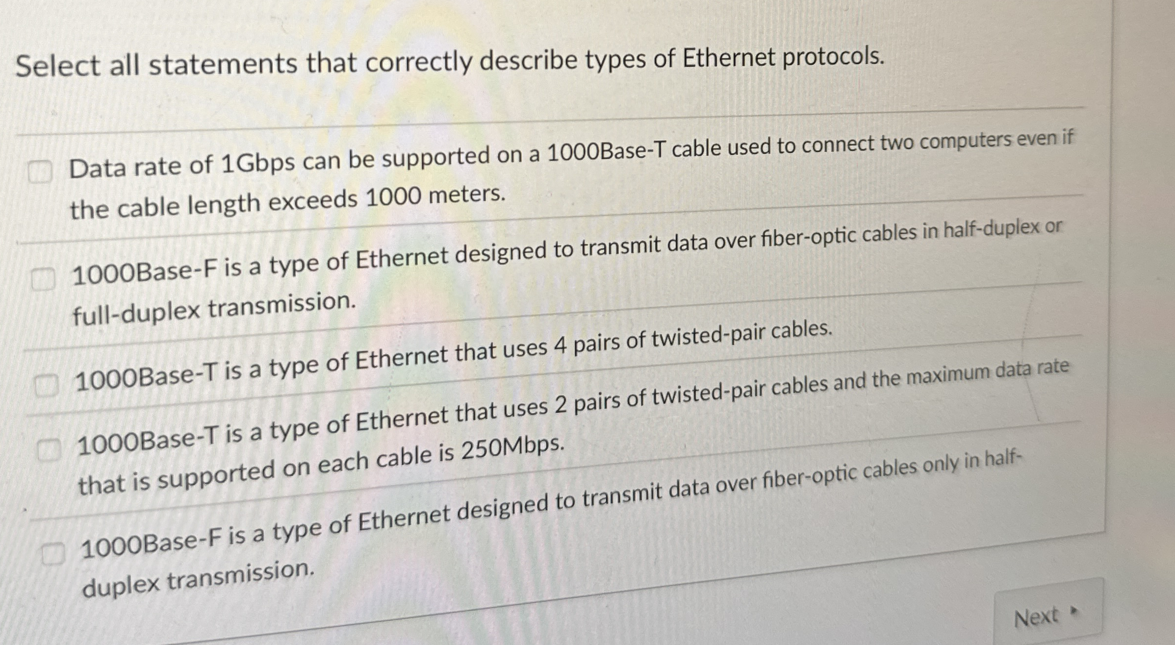Select all statements that correctly describe
