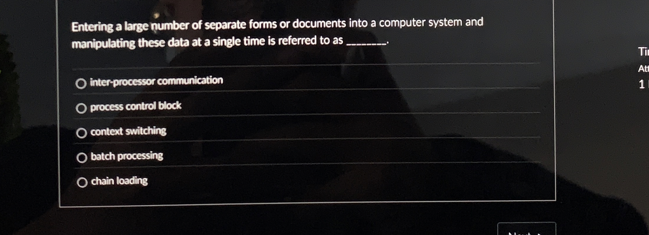 Entering a large number of separate forms or