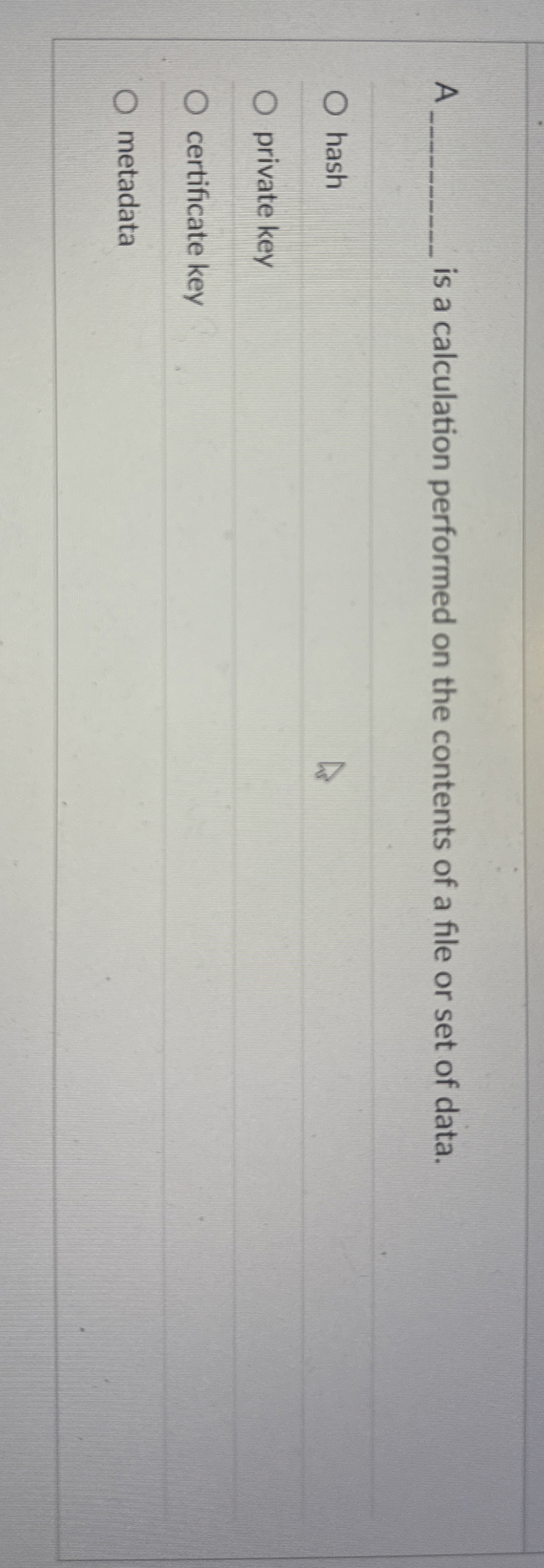 A q , is a calculation performed on the contents