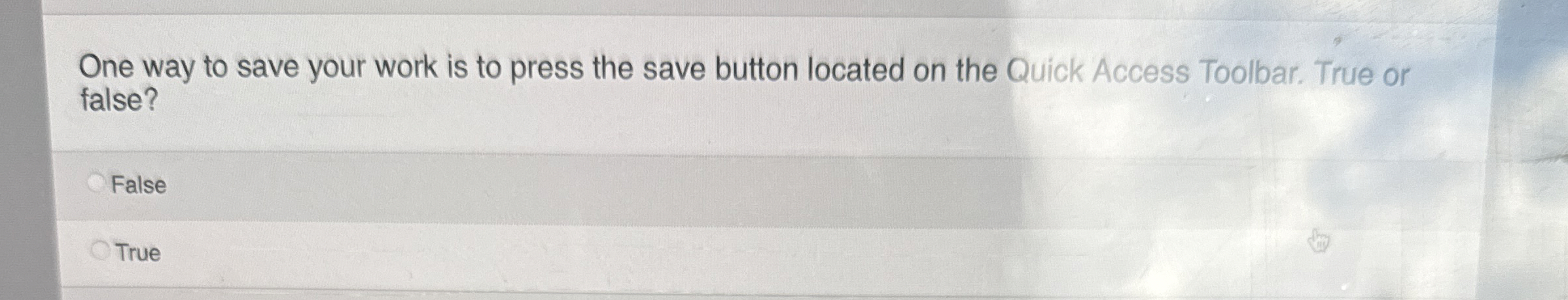 One way to save your work is to press the save