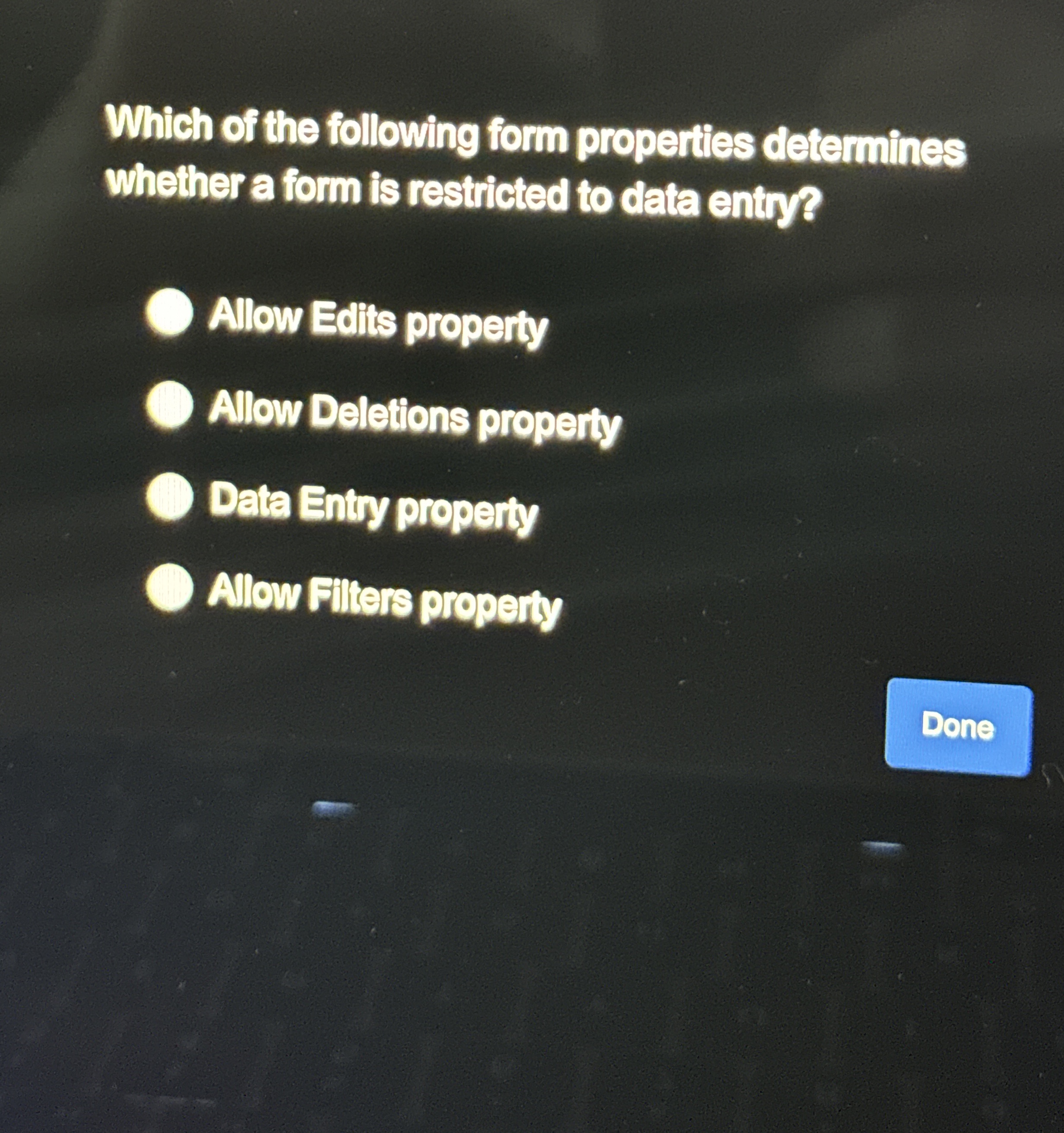 Which of the following form properties determines