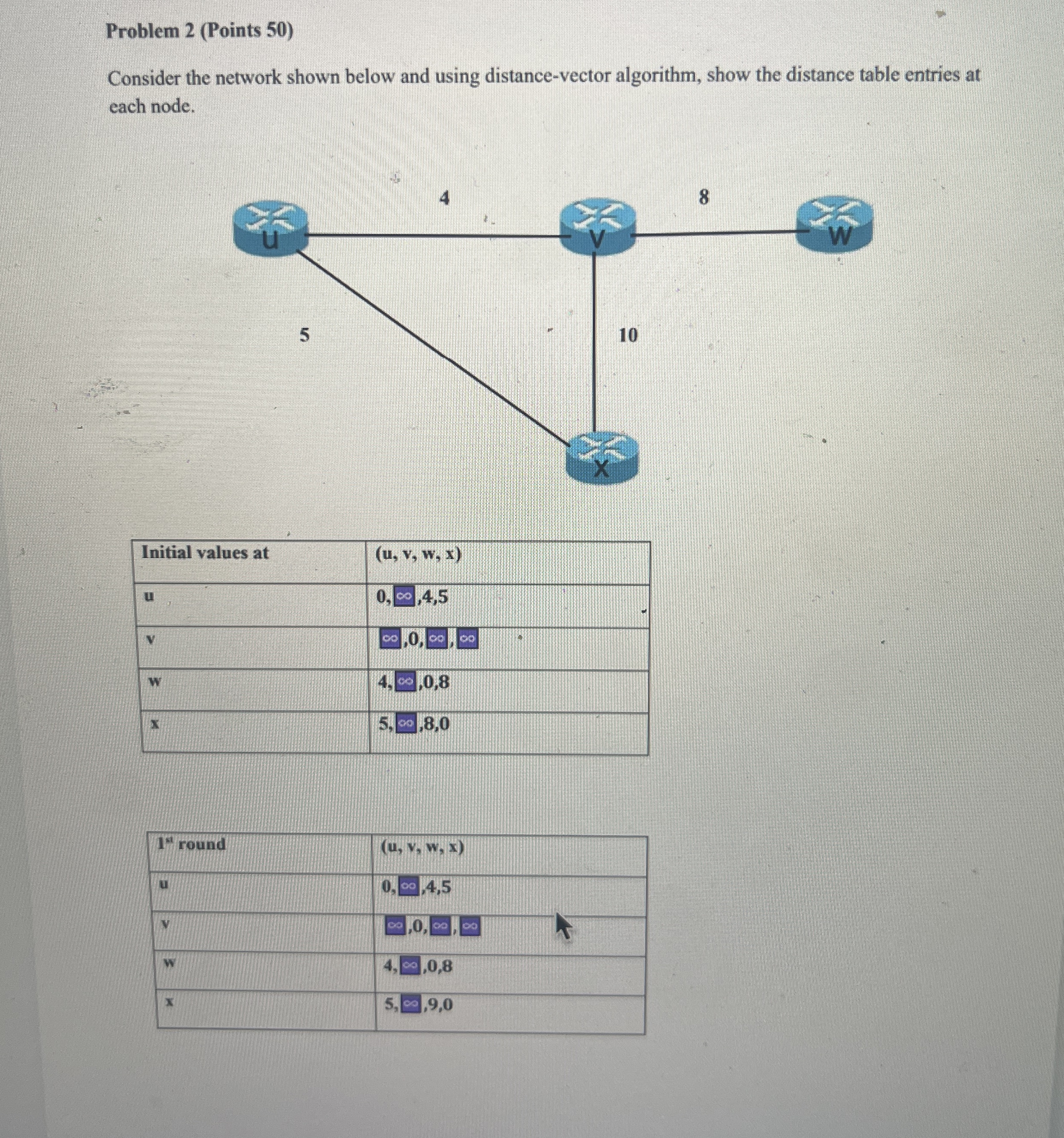 Problem 2 ( Points 5 0 ) Consider the network