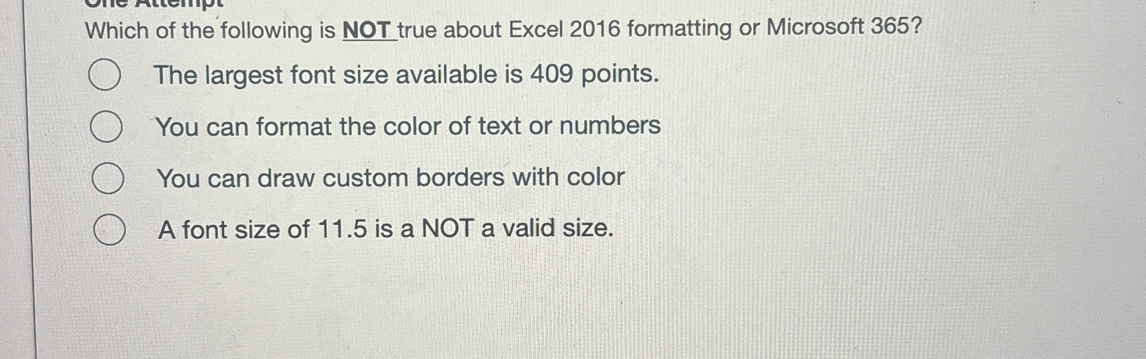 Which of the following is NOT true about Excel 2