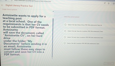 Snge choce actilion Antoinette wants to apply for