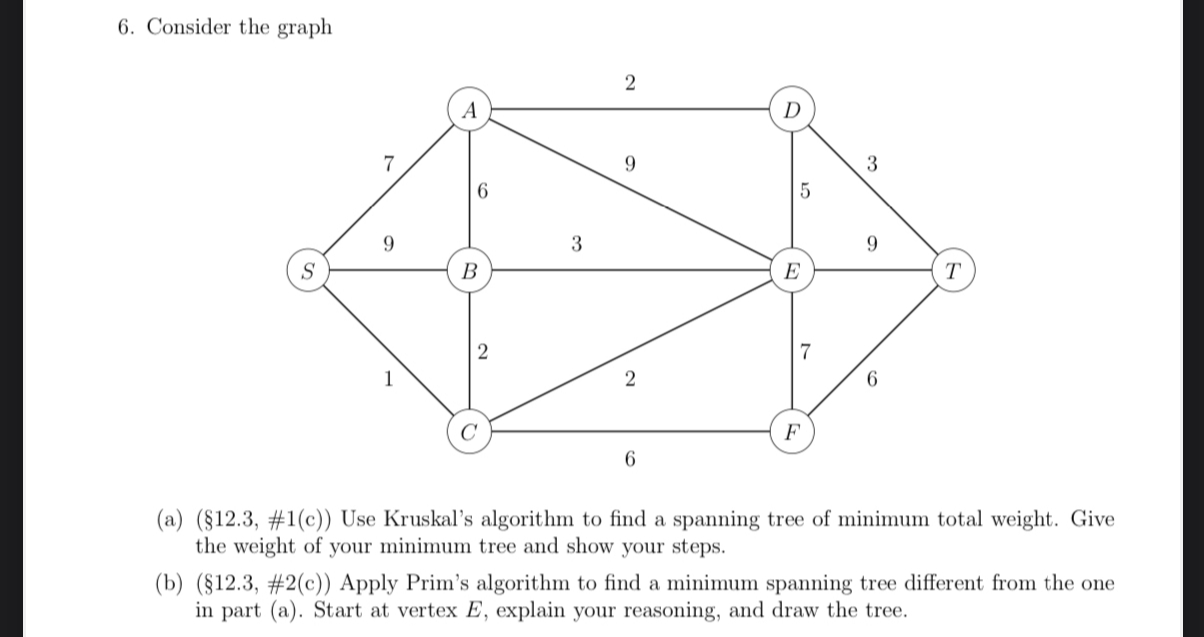 6 . Consider the graph ( a ) ( 1 2 . 3 , \ # 1 (