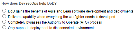 How does DevSecOps help DoD? DoD gains the
