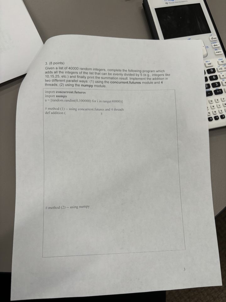 ( 8 points ) Given a list of 4 0 0 0 0 random