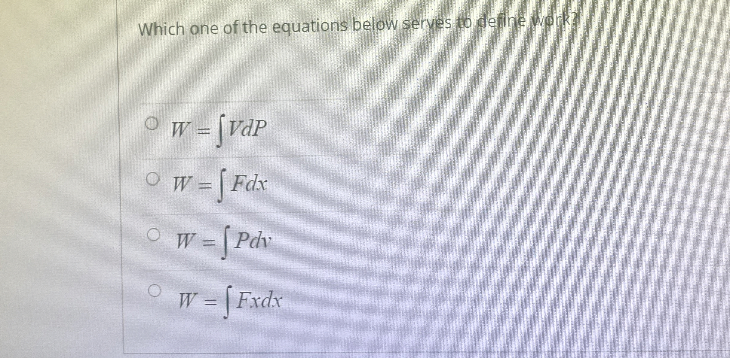 Which one of the equations below serves to define