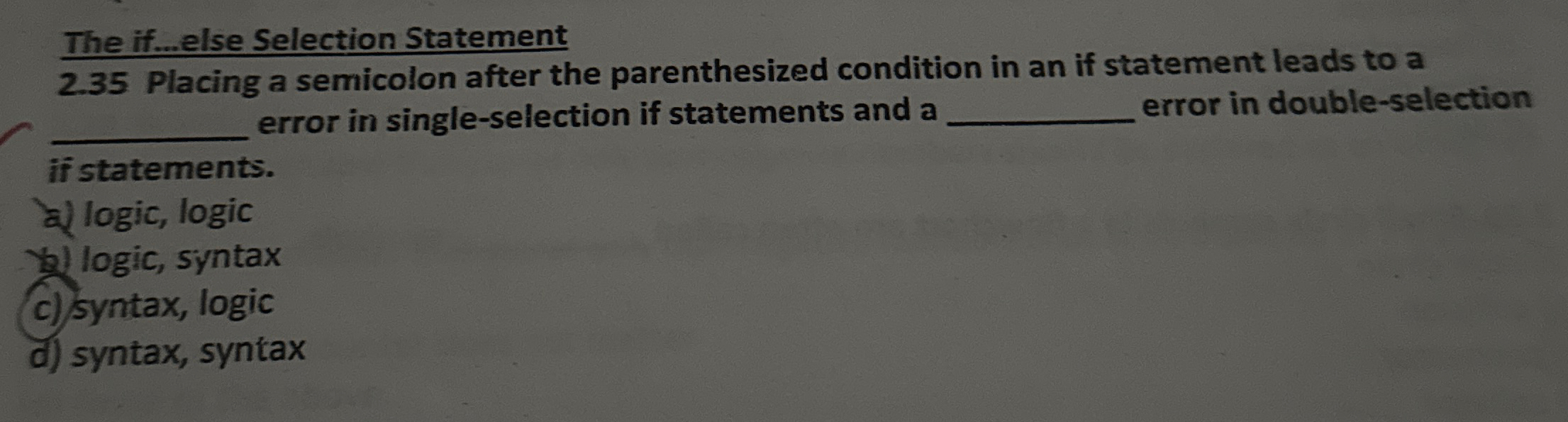 The if . . . else Selection Statement 2 . 3 5