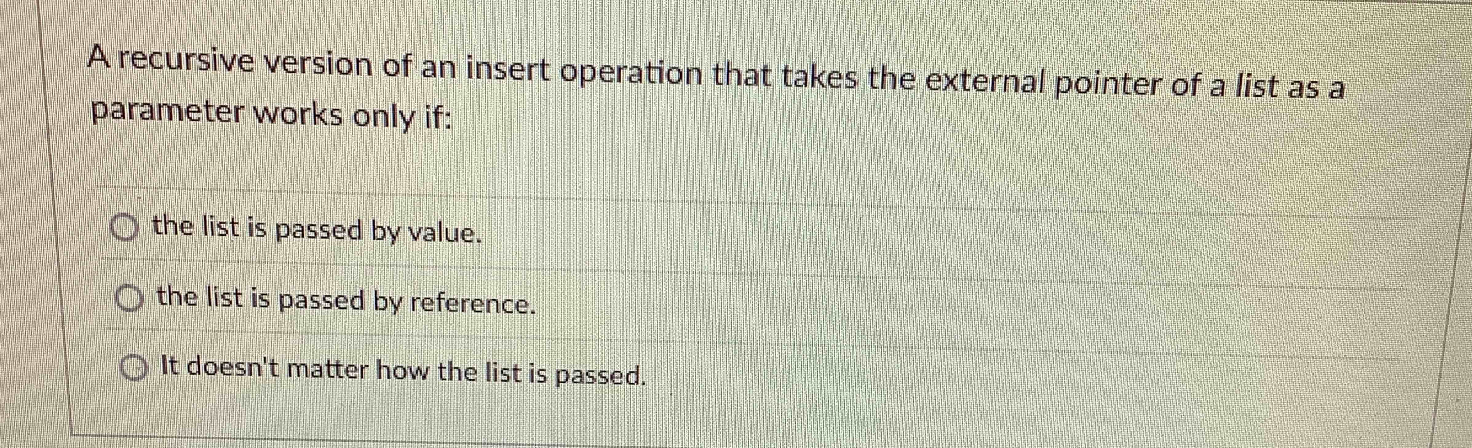 A recursive version of an insert operation that
