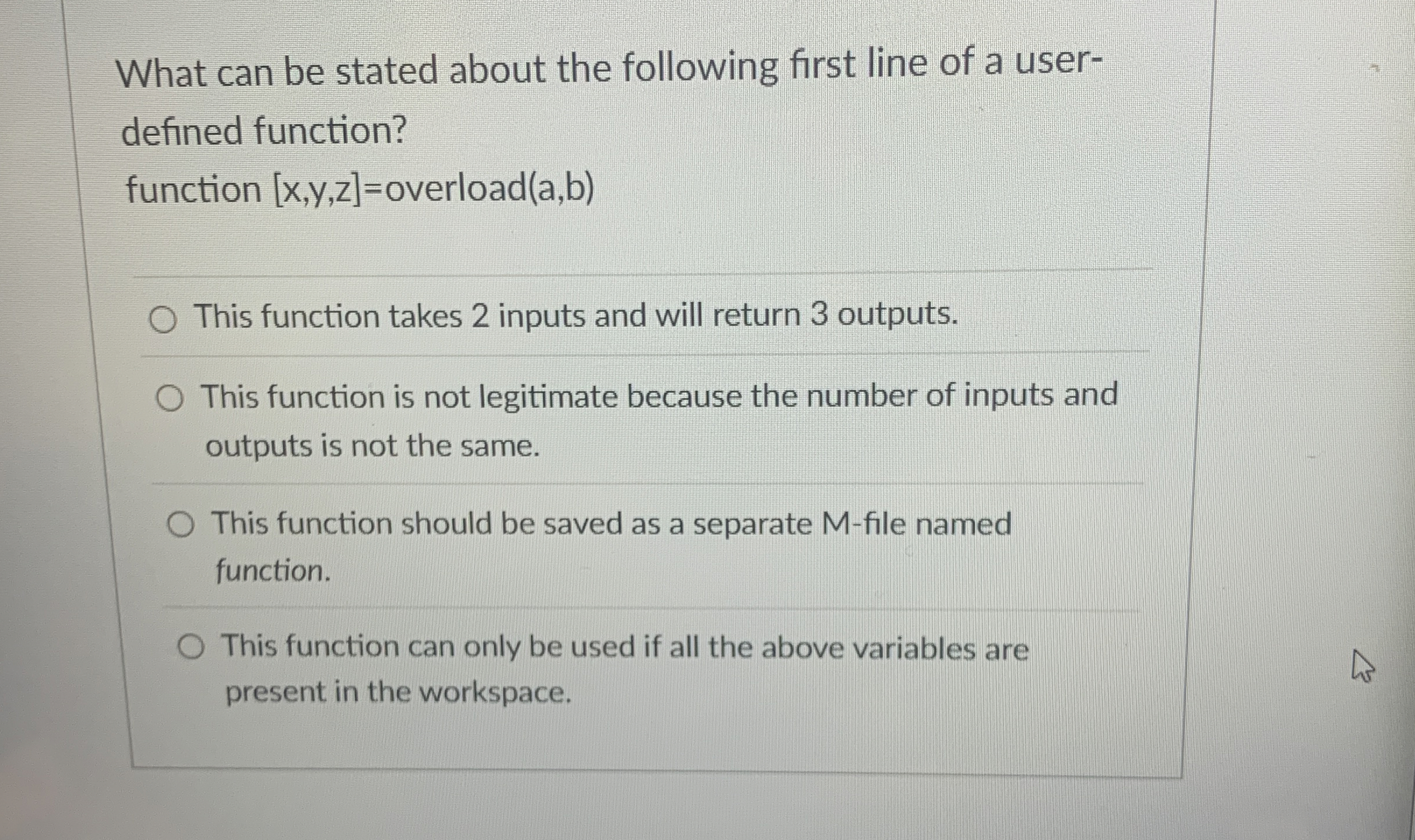 What can be stated about the following first line