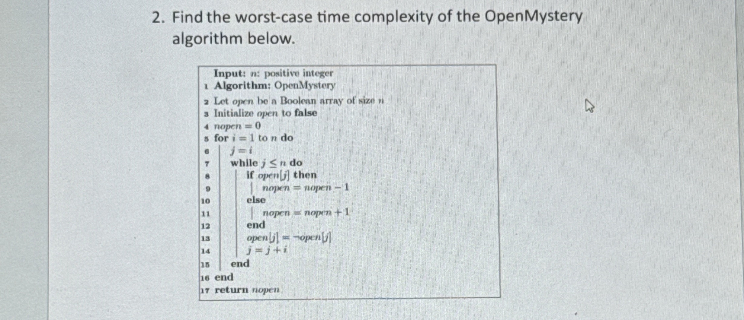 Find the worst - case time complexity of the