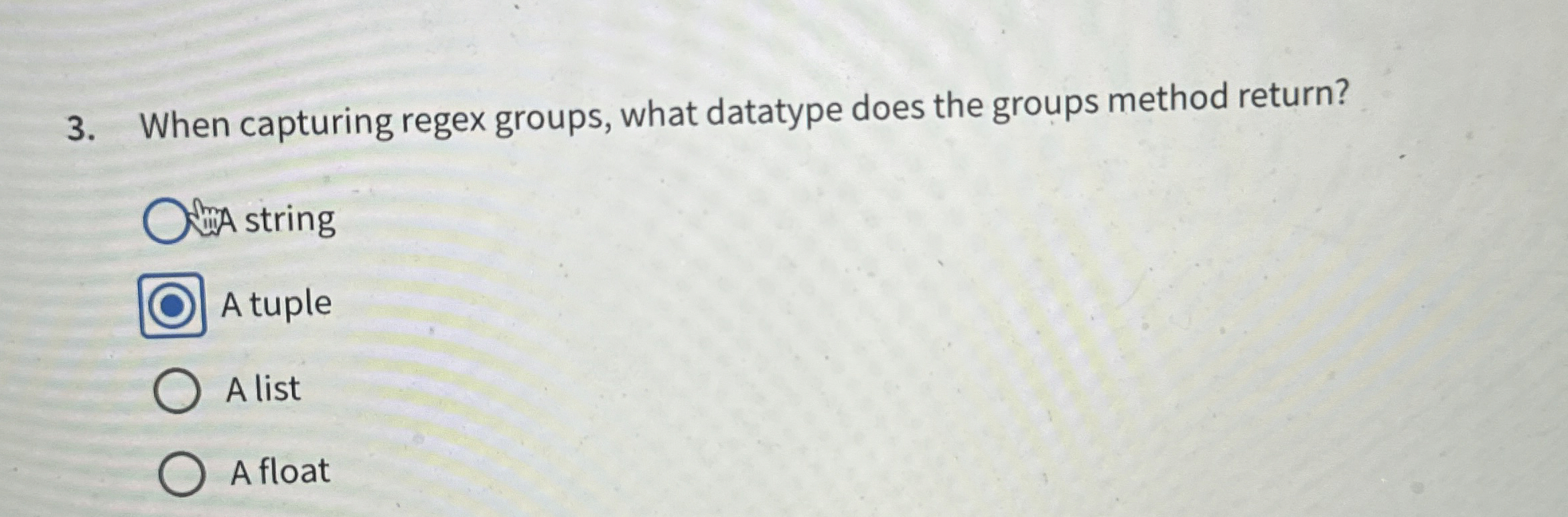 When capturing regex groups, what datatype does