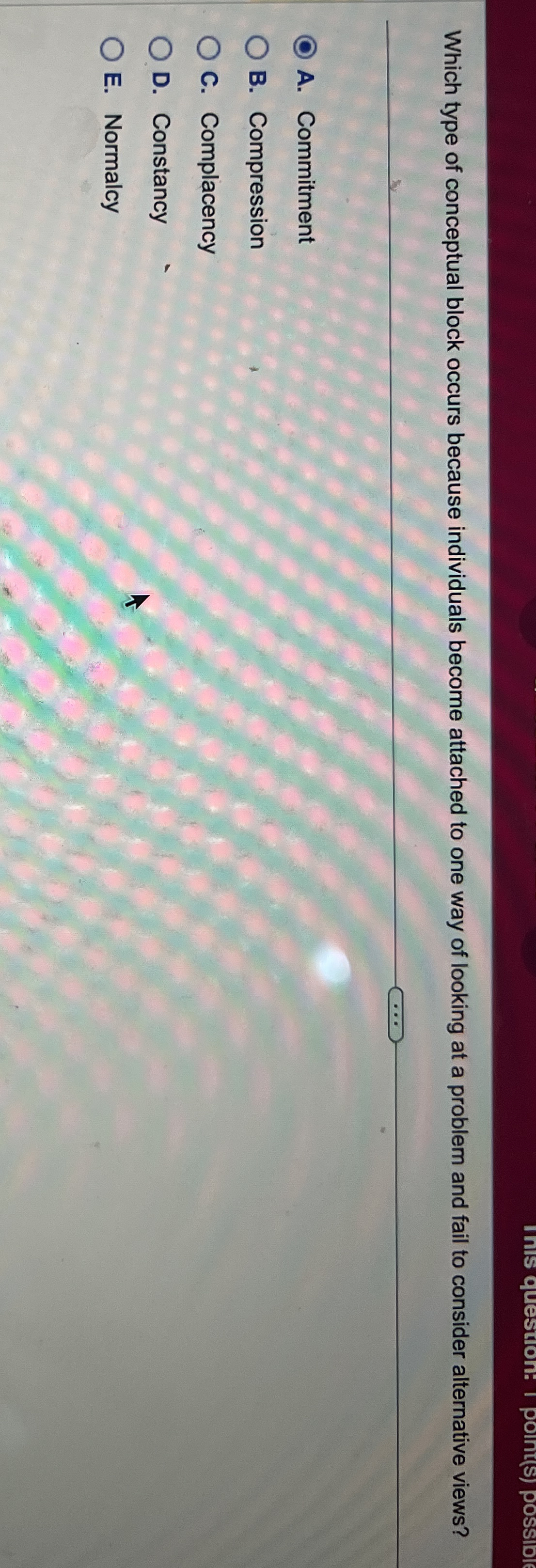 Which type of conceptual block occurs because