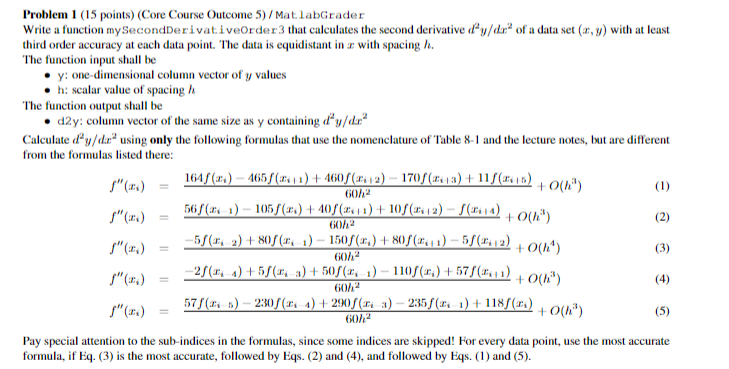 Problem 1 ( 1 5 points ) ( Core Course Outcome 5