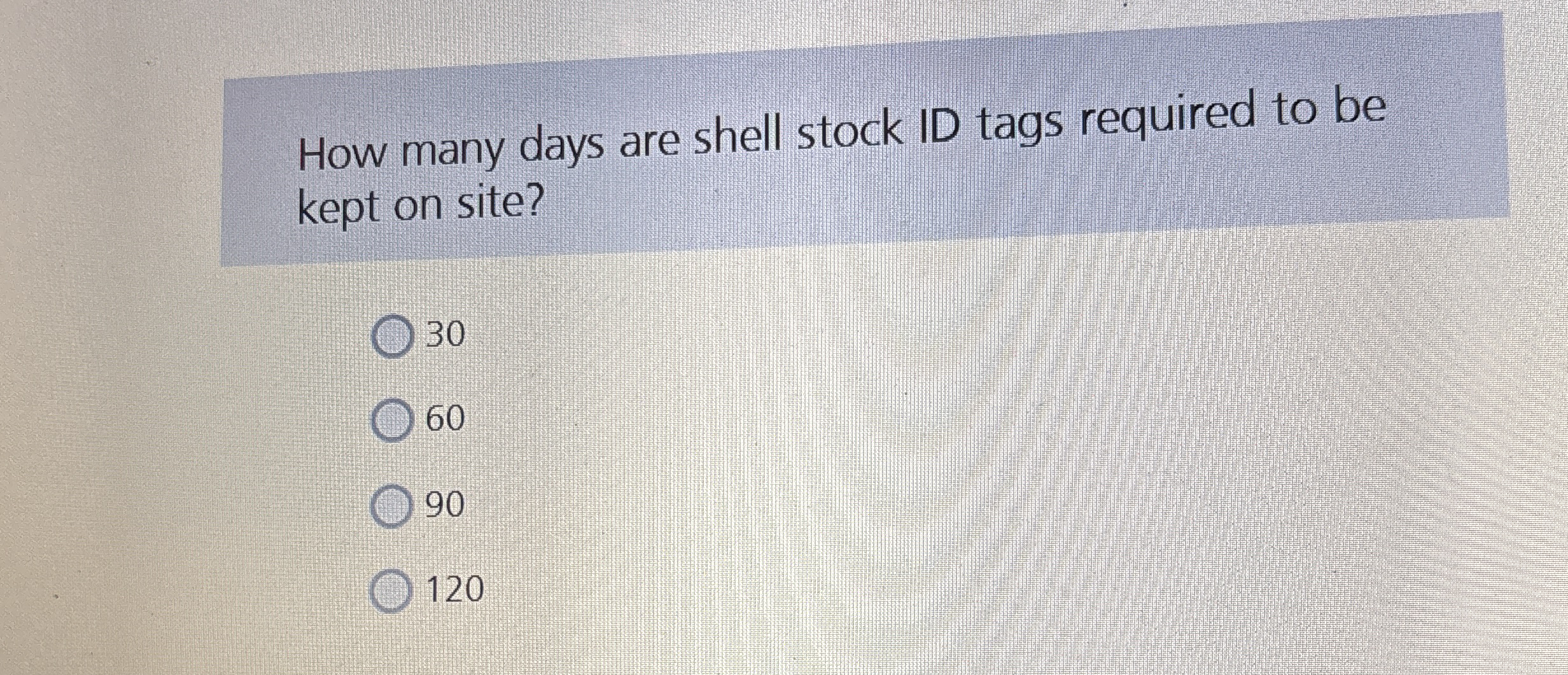 How many days are shell stock ID tags required to