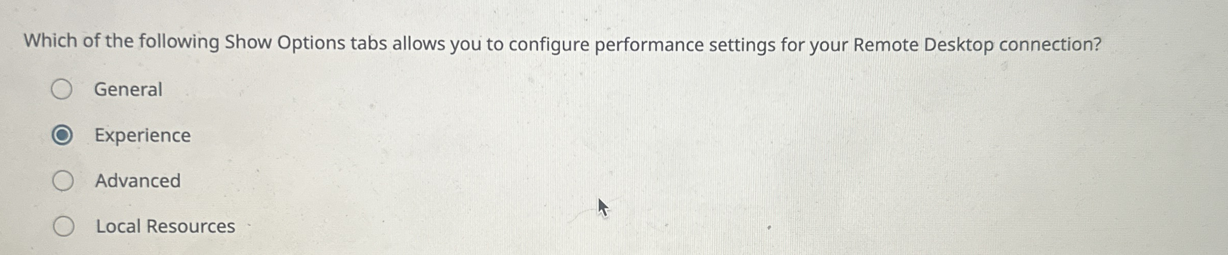 Which of the following Show Options tabs allows