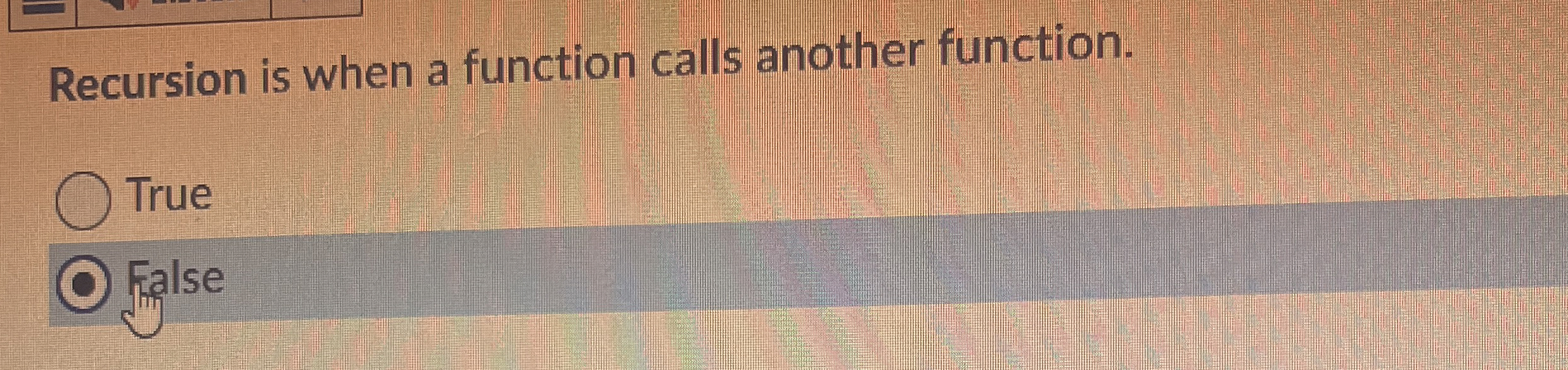 Recursion is when a function calls another