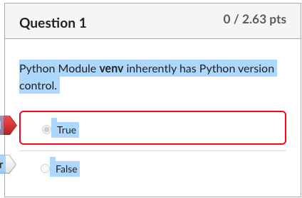 Question 1 Python Module venv inherently has