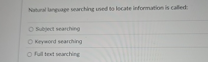 Natural language searching used to locate