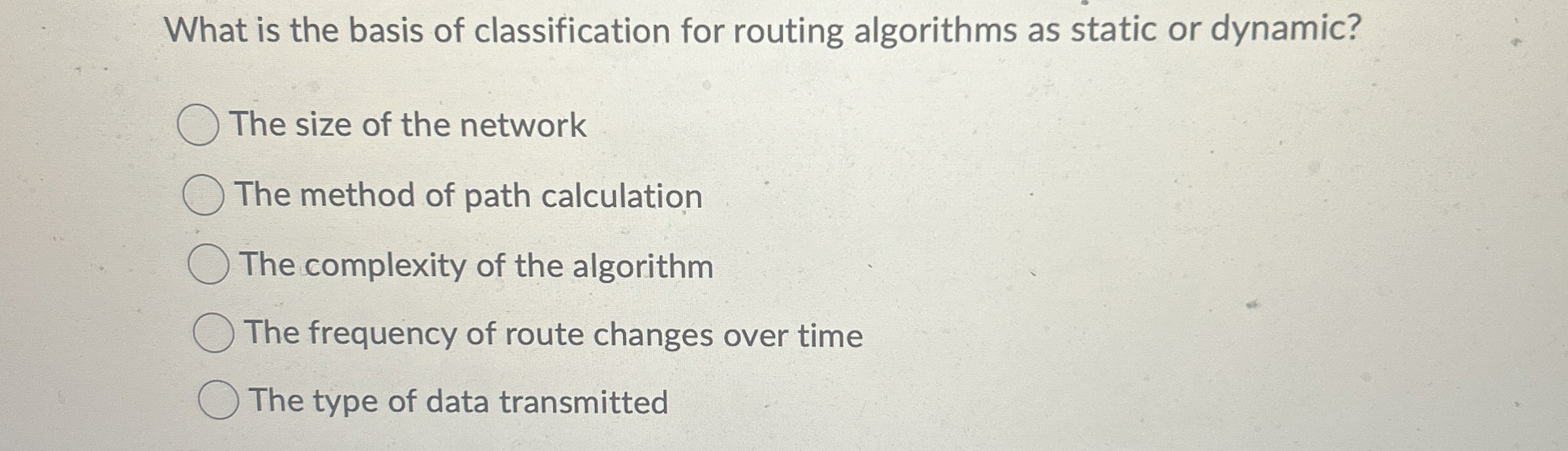 What is the basis of classification for routing