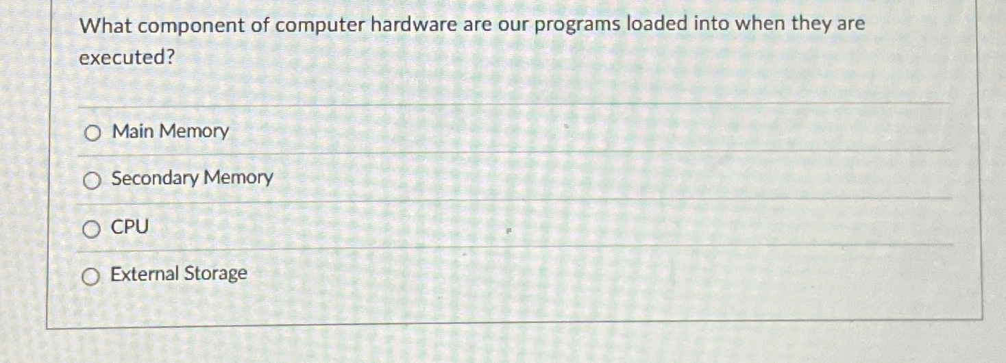 What component of computer hardware are our