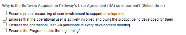 Why is the Software Acquisition Pathway's User