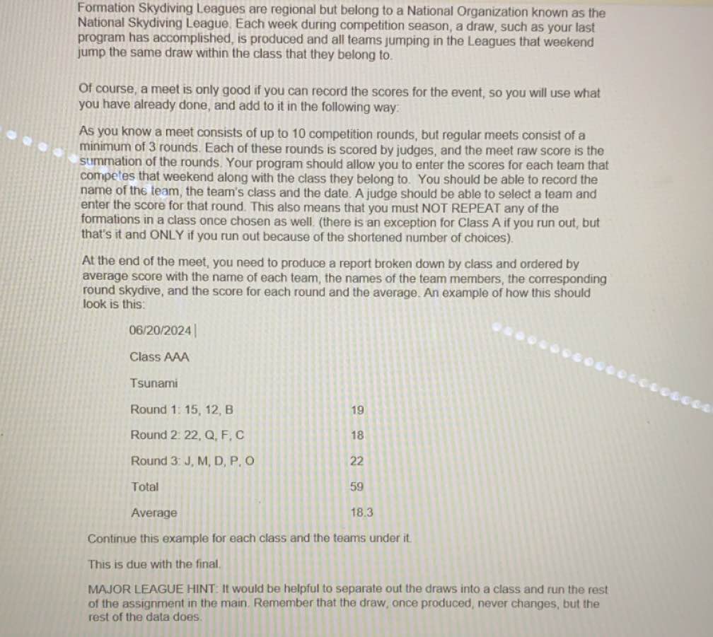 Formation Skydiving Leagues are regional but