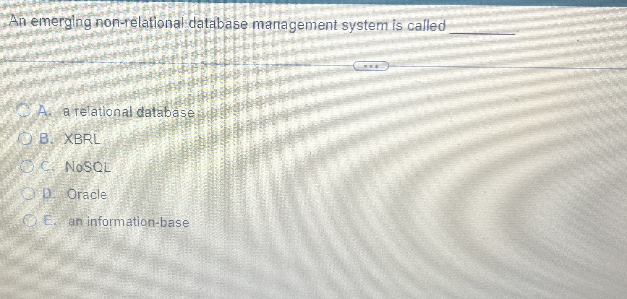 An emerging non - relational database management