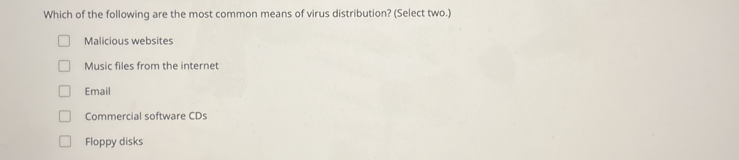 Which of the following are the most common means