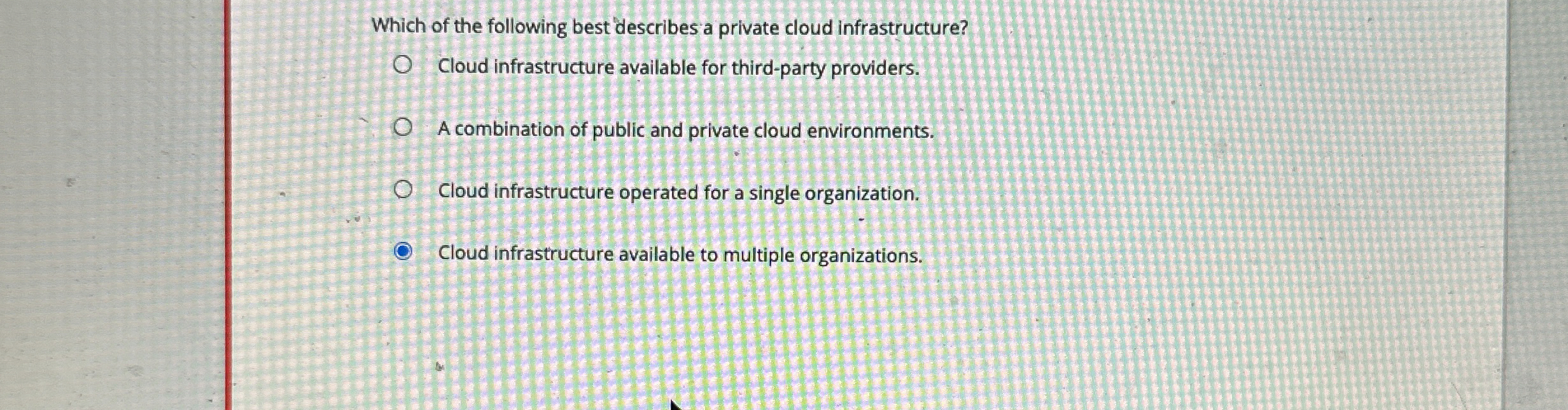 Which of the following best describes a private