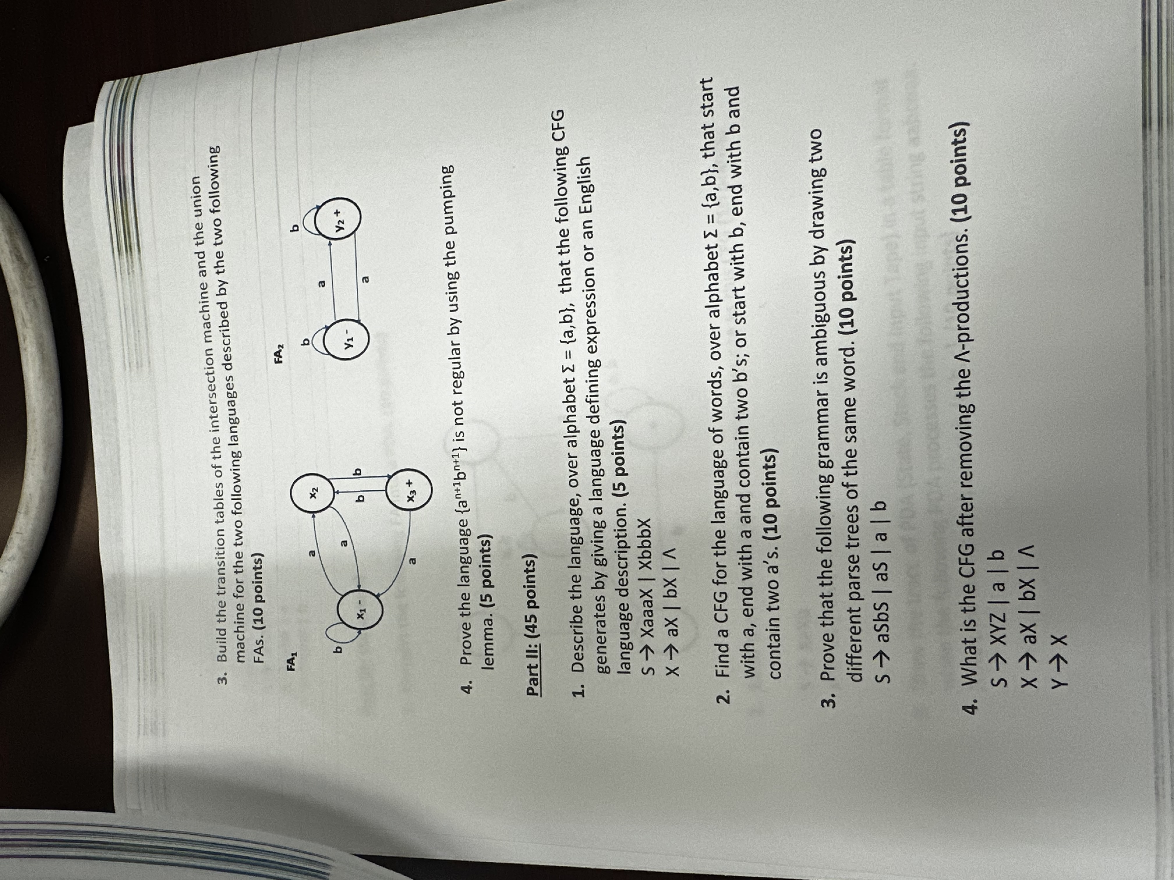 Build the transition tables of the intersection