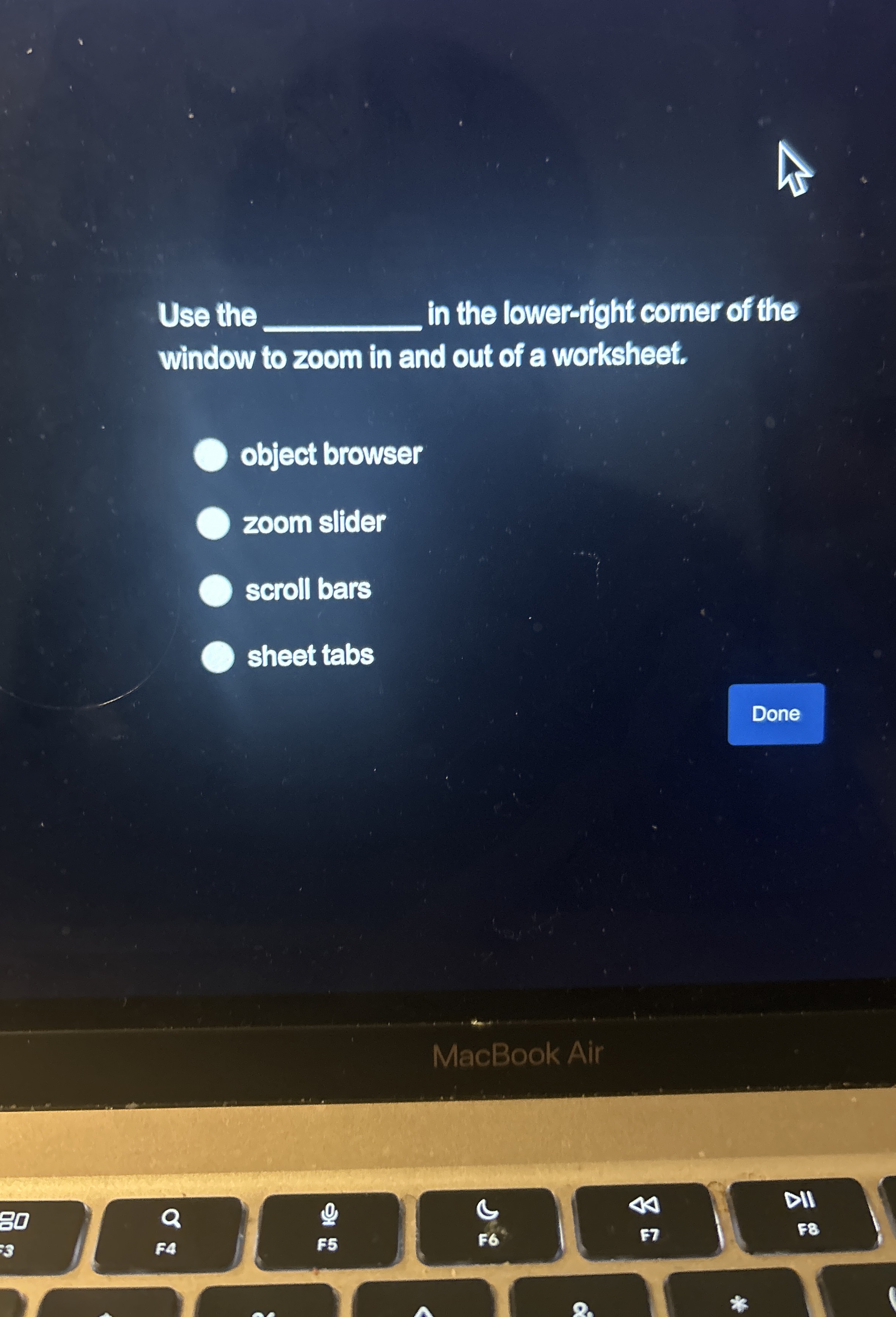 Use the in the lower - right comer of the window