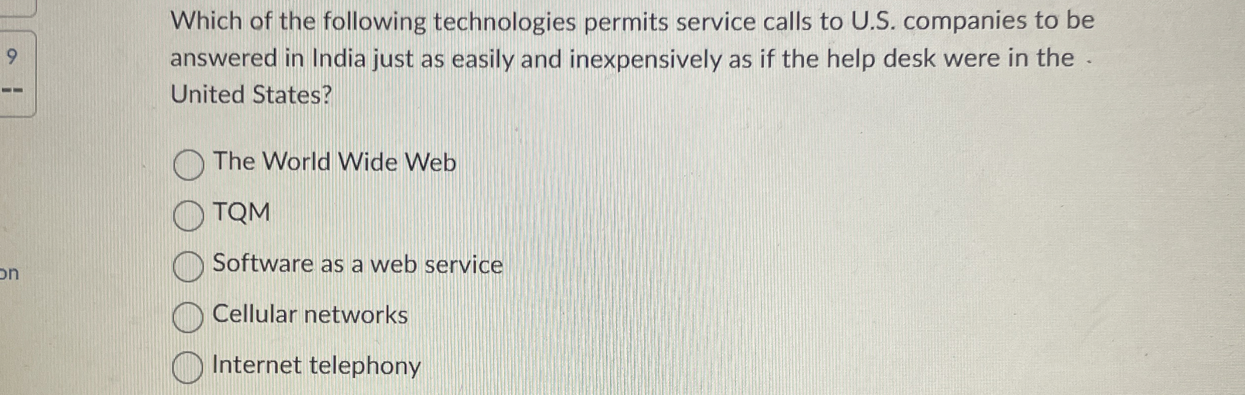 Which of the following technologies permits