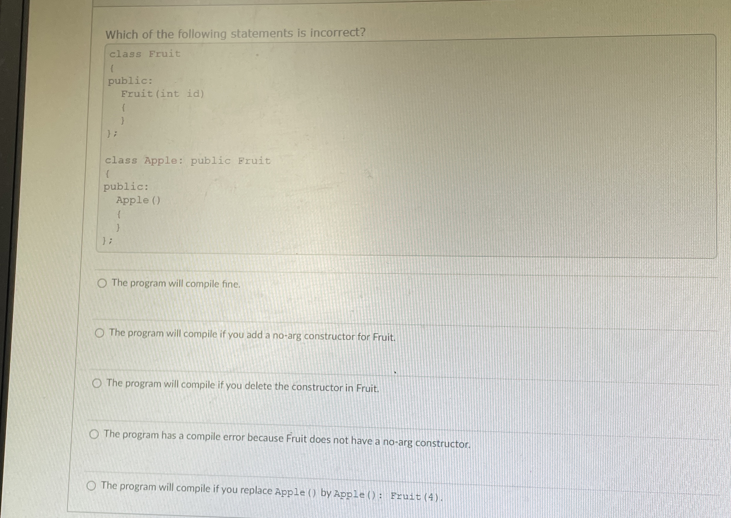 Which of the following statements is incorrect?