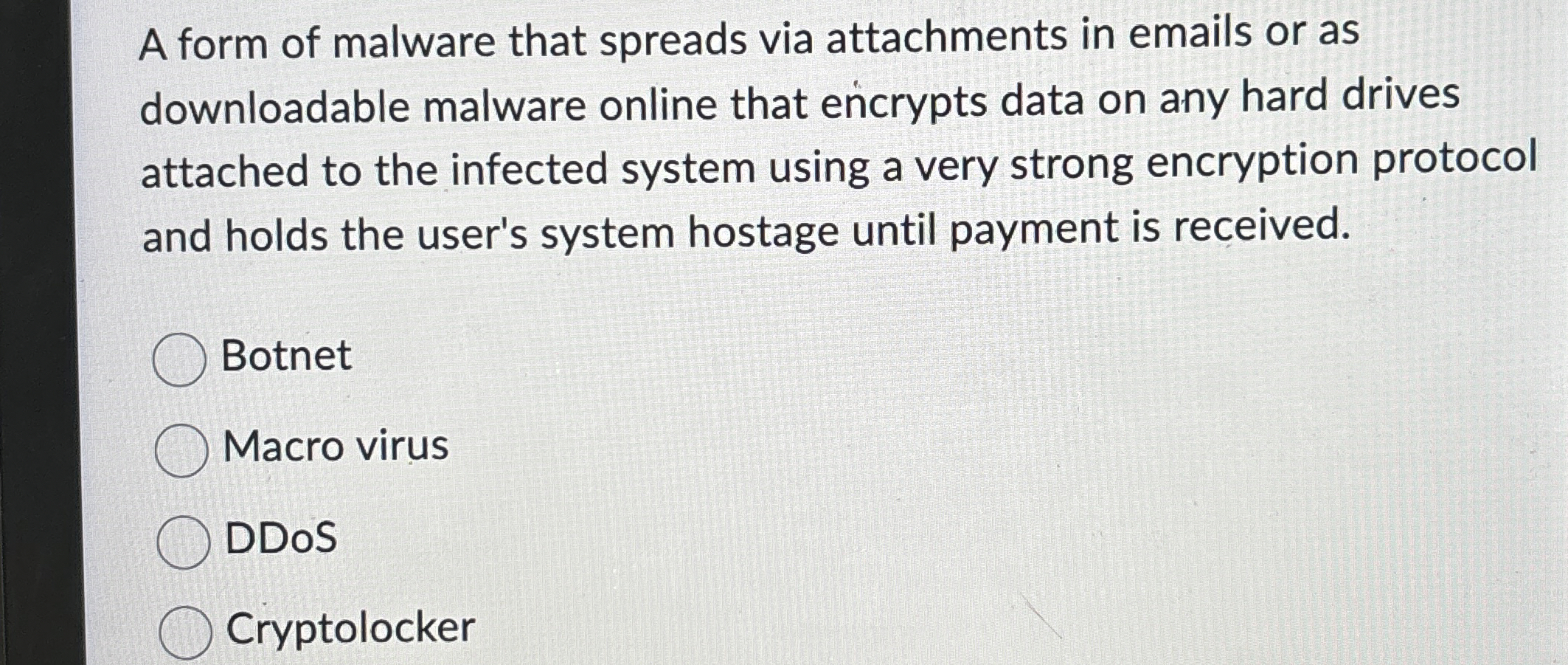 A form of malware that spreads via attachments in