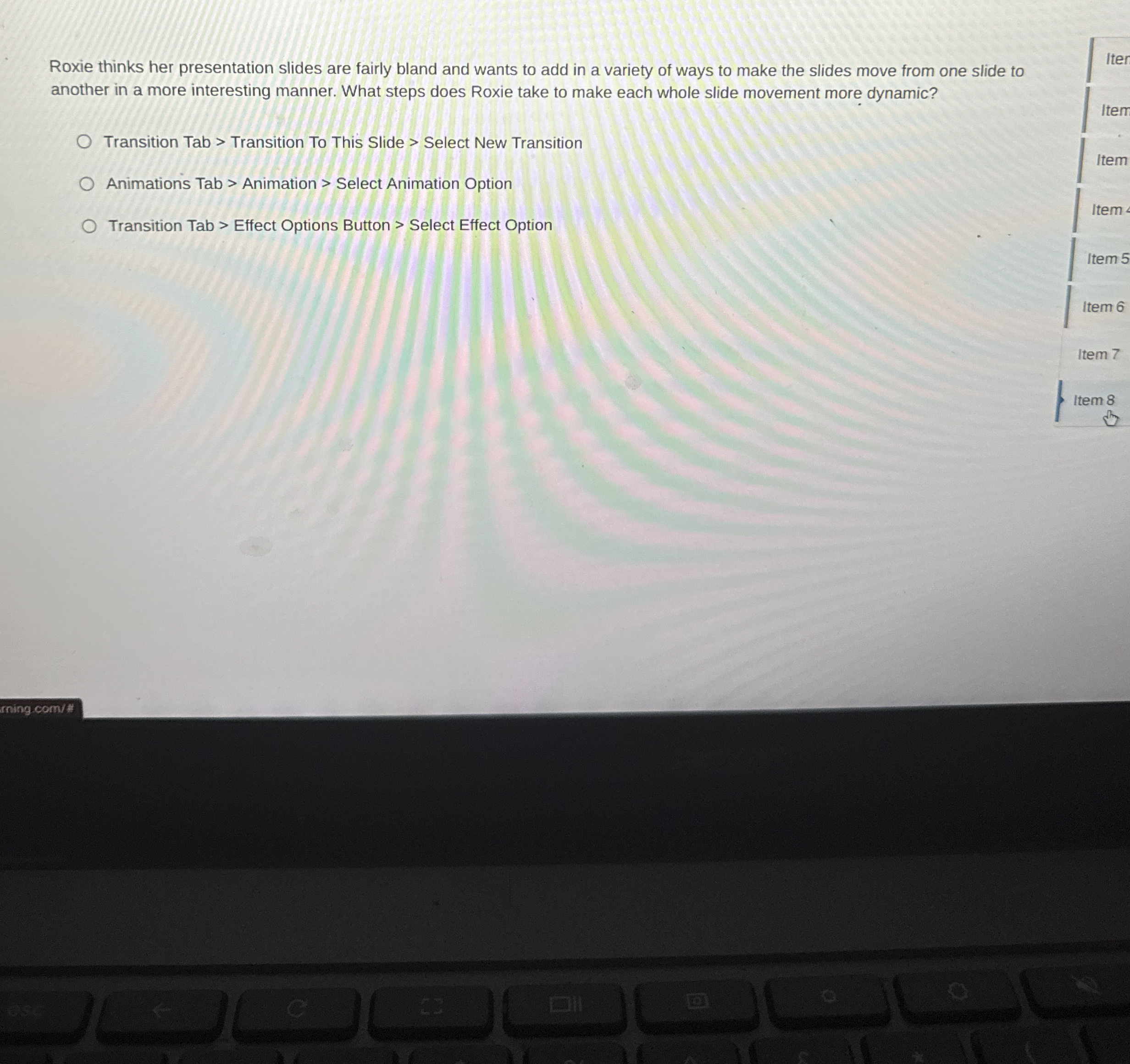 Roxie thinks her presentation slides are fairly