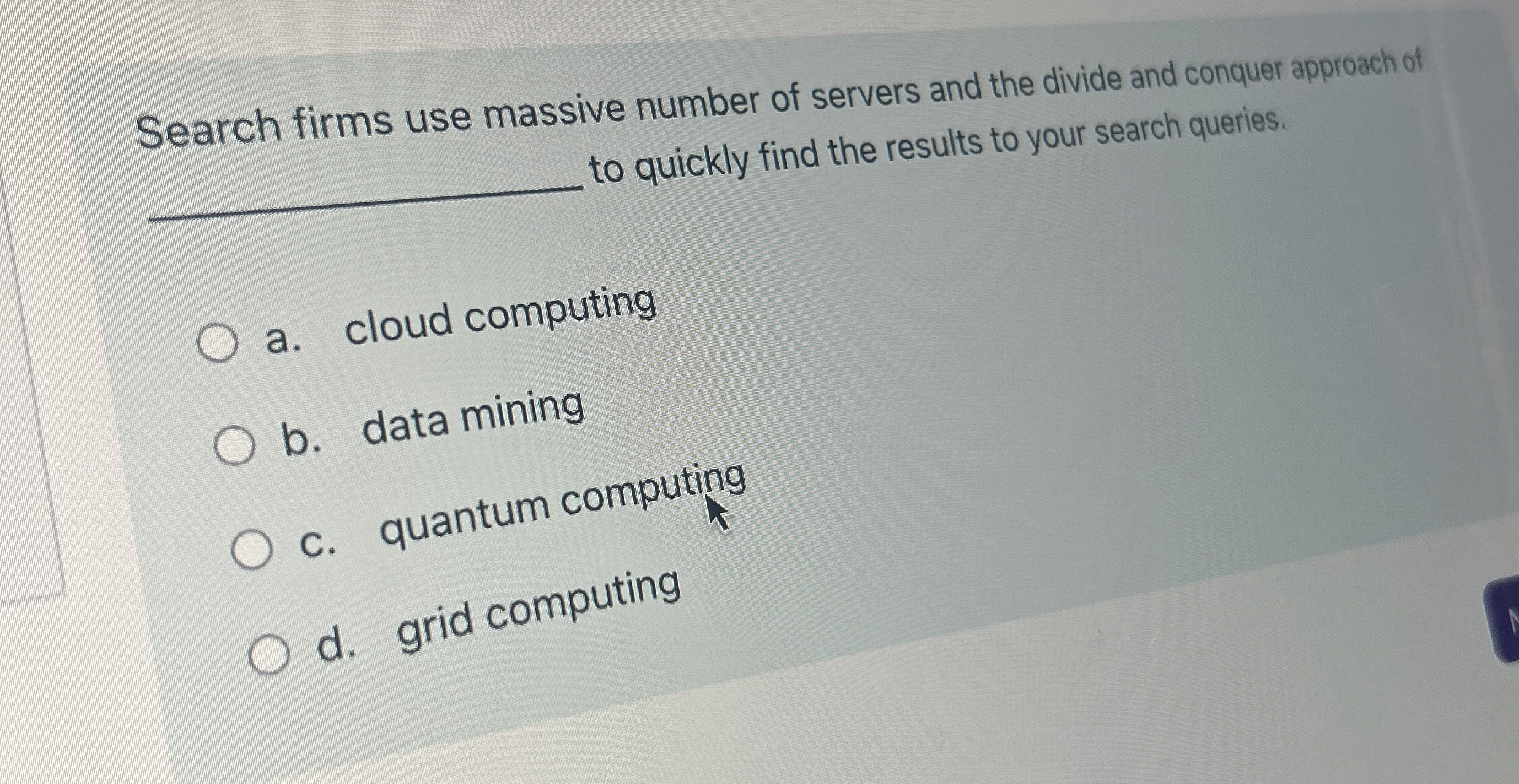 Search firms use massive number of servers and