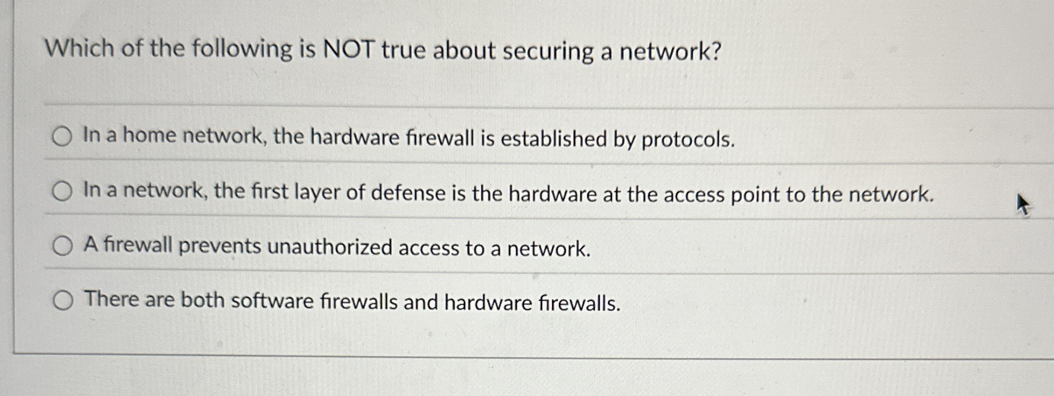 Which of the following is NOT true about securing